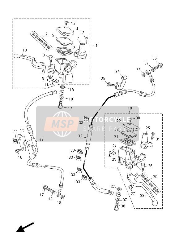 Yamaha YP125R 2013 Front Master Cylinder for a 2013 Yamaha YP125R